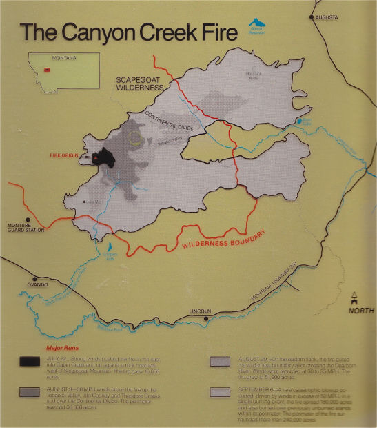 Canyon Creek fire map